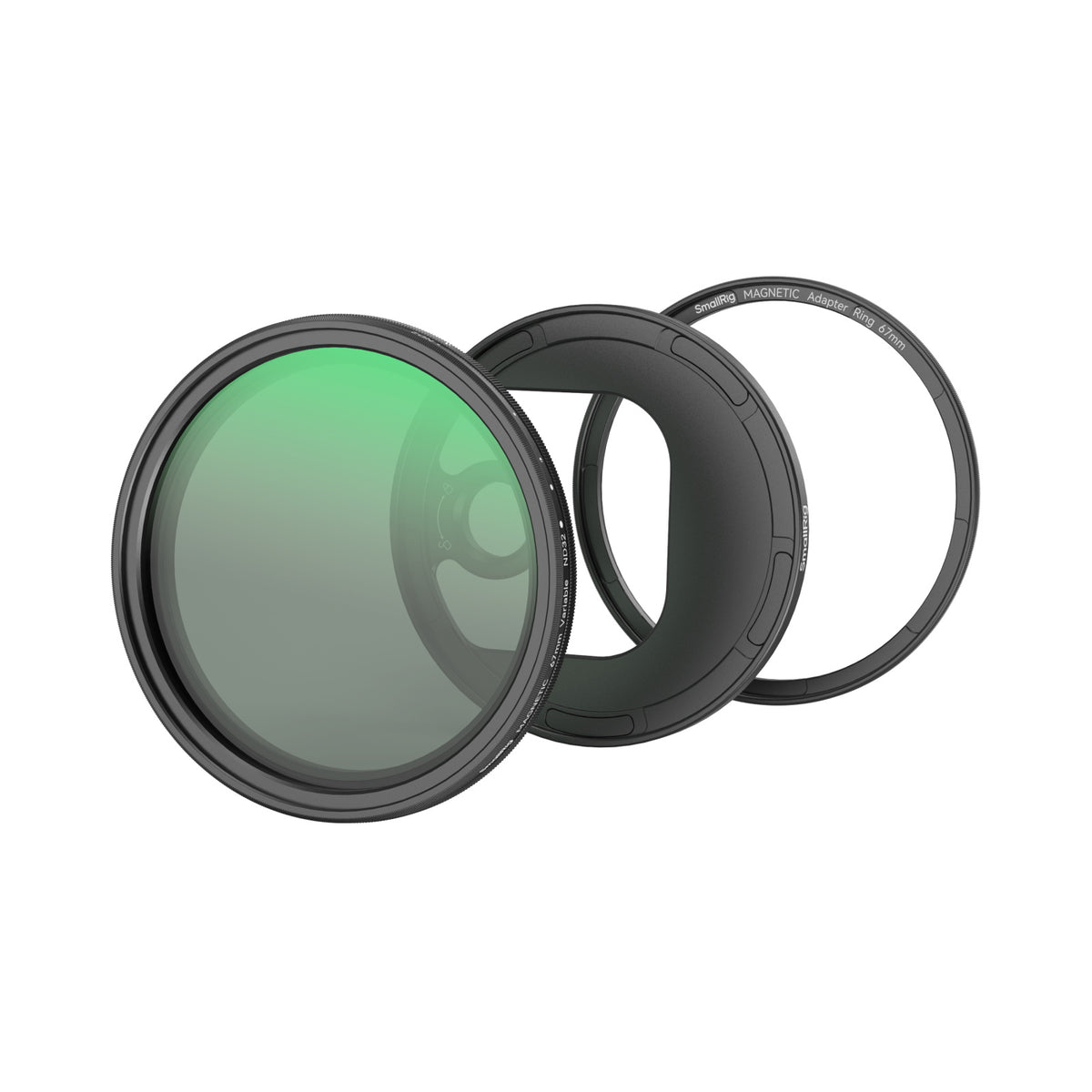 SmallRig Ansteckbares VND Filter Kit ND2-32 – Smartphone-Filter – VND, 67 mm, mit M-Mount-Adapter – Schwarz