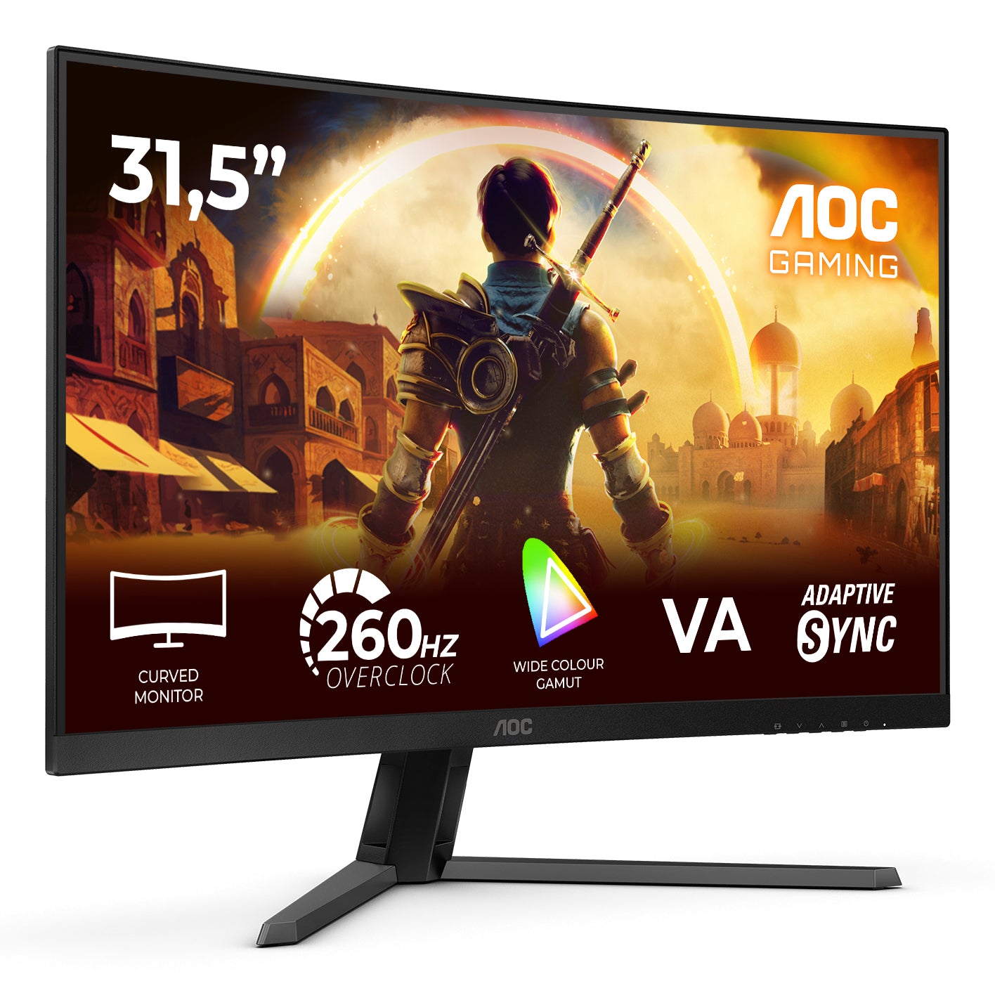 AOC G4 C32G42ZE – 31,5" Curved 1500R, 1920 × 1080 (Full HD), VA, 260 Hz, HDR10