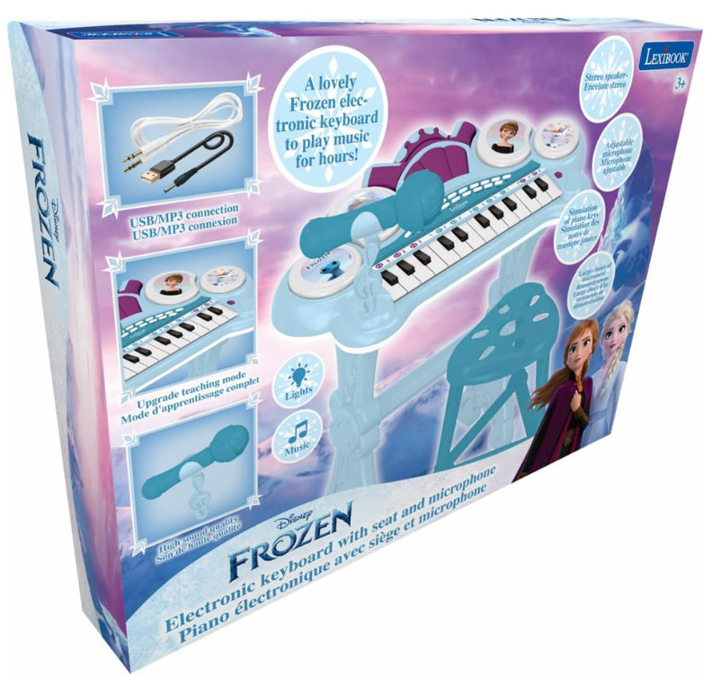 Lexibook Elektronisches Klavier – Disney Frozen – 24 Tasten – 41 × 59 × 21 cm – ab 3 Jahren – hellblau
