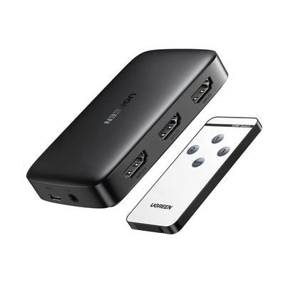 Ugreen 80125 – HDMI Switch 3×1, 4K@30 Hz, HDR, HDCP 1.4, IR, für TV/Streaming-Sticks und Konsolen PS5/PS4/PS3