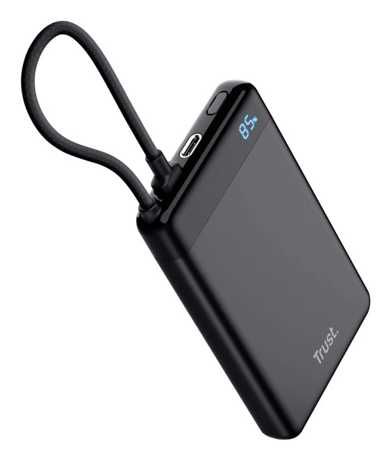 Trust Fiera Powerbank 10'000 mAh – 20 W PD, 2× USB-C, schwarz