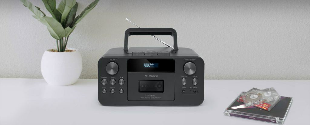 Muse M-182 DB – Tragbares DAB+ Radio, CD, Kassettendeck, UKW, Bluetooth – Schwarz