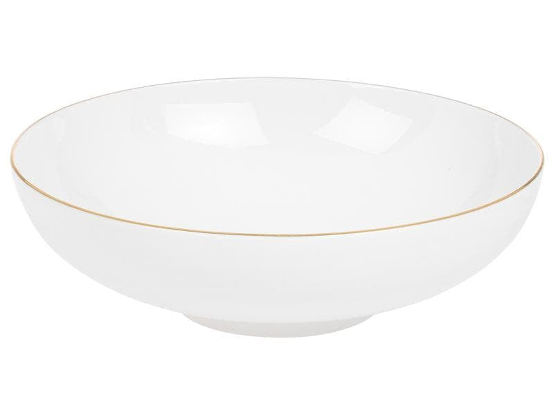 Furber. Furber Suppenschüssel – 6er Set, 800 ml, Ø 20,5 cm, Knochenporzellan, Weiss/Gold, spülmaschinenfest