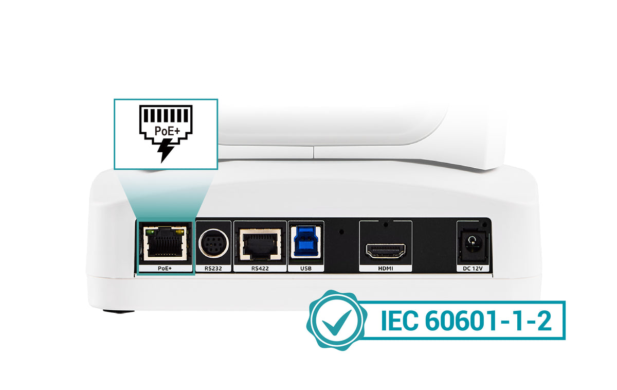 AVer MD120UI – PTZ-Kamera, 4K60, 20× optischer Zoom, Autofokus, PoE+, HDMI/USB/IP, Weiss