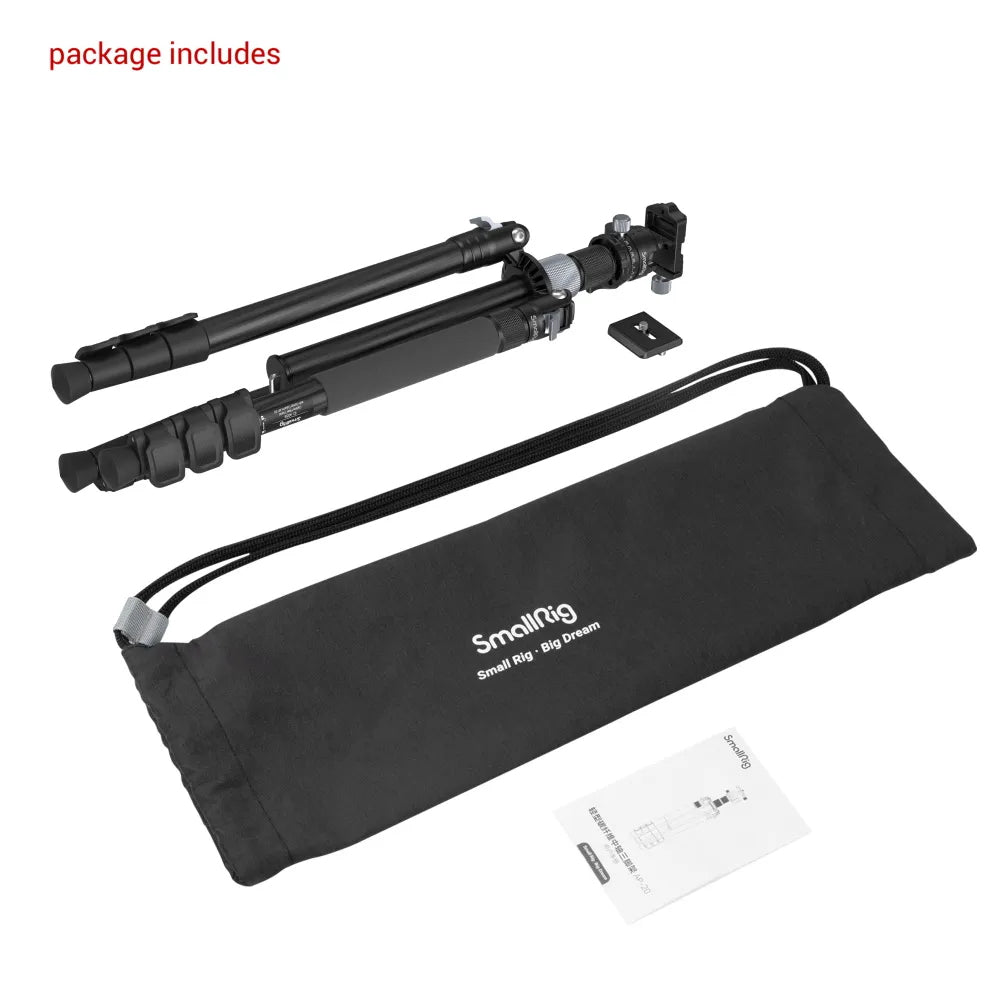 SmallRig AP-20 Stativ – bis 158 cm – 12 kg Traglast – Karbonfaser/Aluminiumlegierung – 1/4" Gewinde