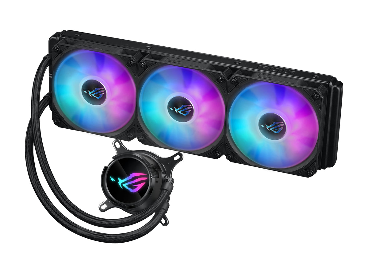 ASUS ROG STRIX LC III 360 – Flüssigkeitskühler – 360 mm Radiator, 3×120 mm, LCD, Schwarz, für AM4, AM5, LGA 11