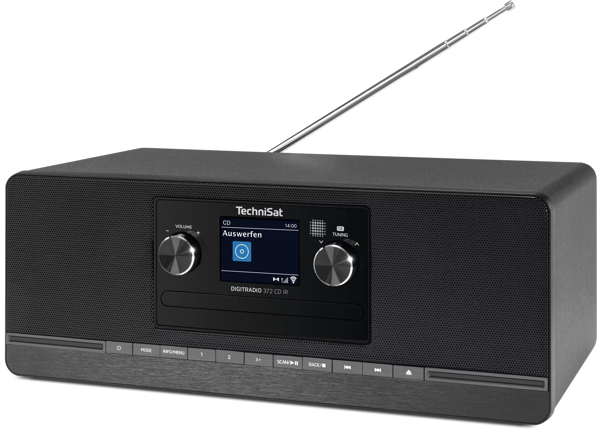 TechniSat DigitRadio 372 CD IR – Internetradio, DAB+/UKW, CD, Bluetooth, WLAN – Schwarz