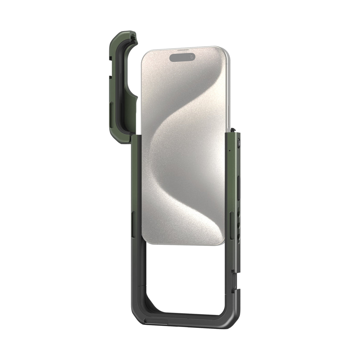 SmallRig Brandon Li Mobile Video Cage – Backcover – für Apple iPhone 15 Pro Max, Aluminium+Silikon, Grün