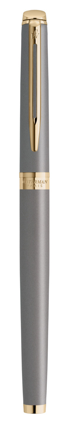 Waterman Hémisphère US Ed. – Mittlere Feder – für Rechts- & Linkshänder – Steingrau, Blau – Patronen/Konverter