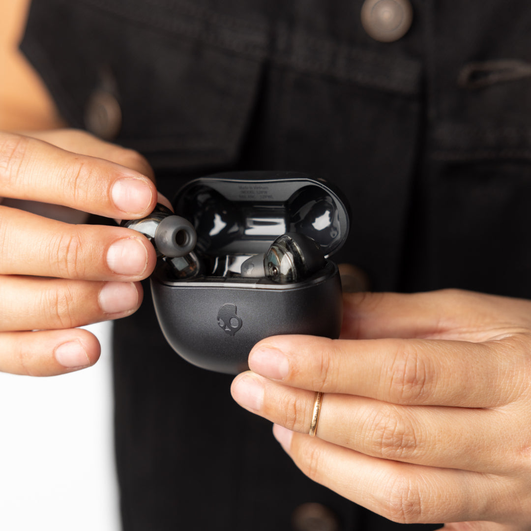 Skullcandy Rail ANC – True Wireless In-Ear Kopfhörer – Bluetooth, ANC, IPX4, USB-C – Schwarz, für Amazon Alexa