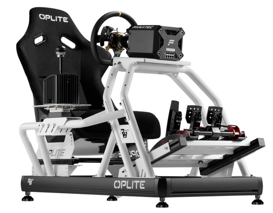 Oplite R8 Schalthebel-Handbremsenhalter – Montageset – für R8 FURY Cockpit & Chassis, Stahl, Weiss