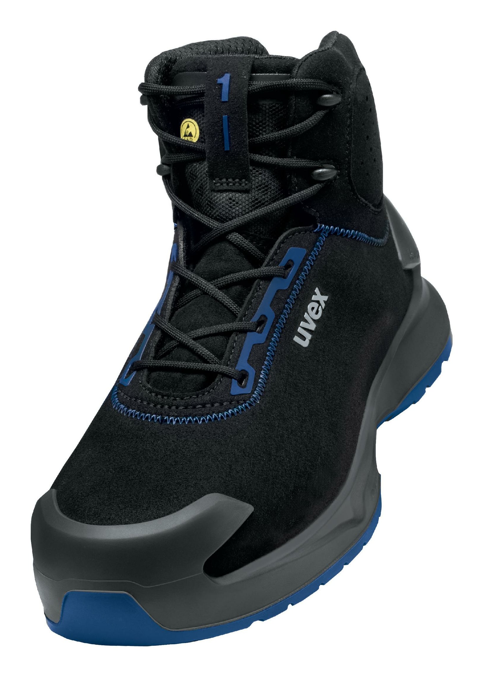 Uvex 1 x-craft Sicherheitsstiefel S2 – Schwarz/Blau – Grösse 37, Weite 11