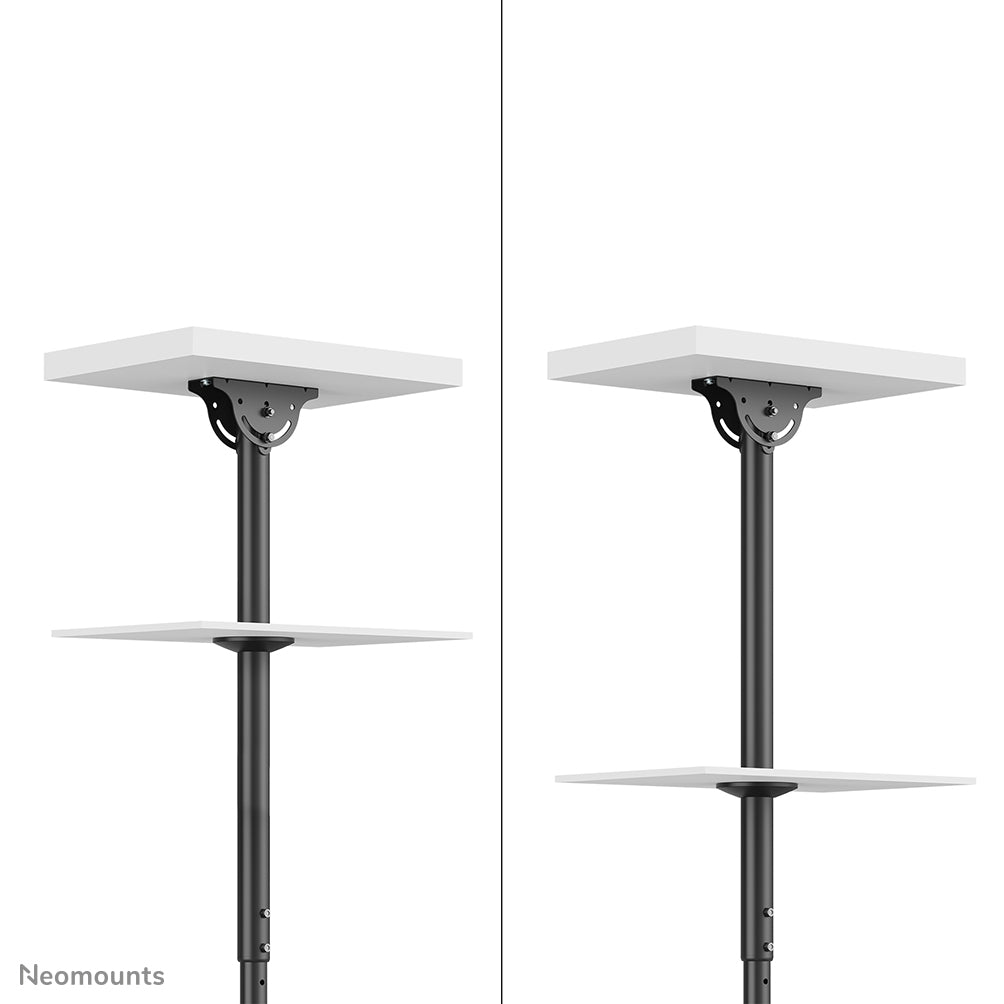 Neomounts CL35-340BL22 – Doppel Monitor-/TV-Deckenhalterung 23–42", VESA 100 × 100 mm / 200 × 200 mm · H 106–156 cm