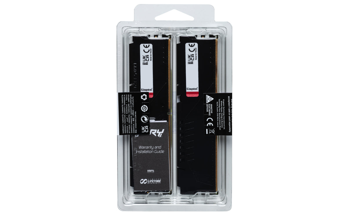 Kingston Technology FURY Beast – 64 GB (2×32 GB) DDR5, 5200 MT/s, CL40, 288-poliger DIMM, Schwarz