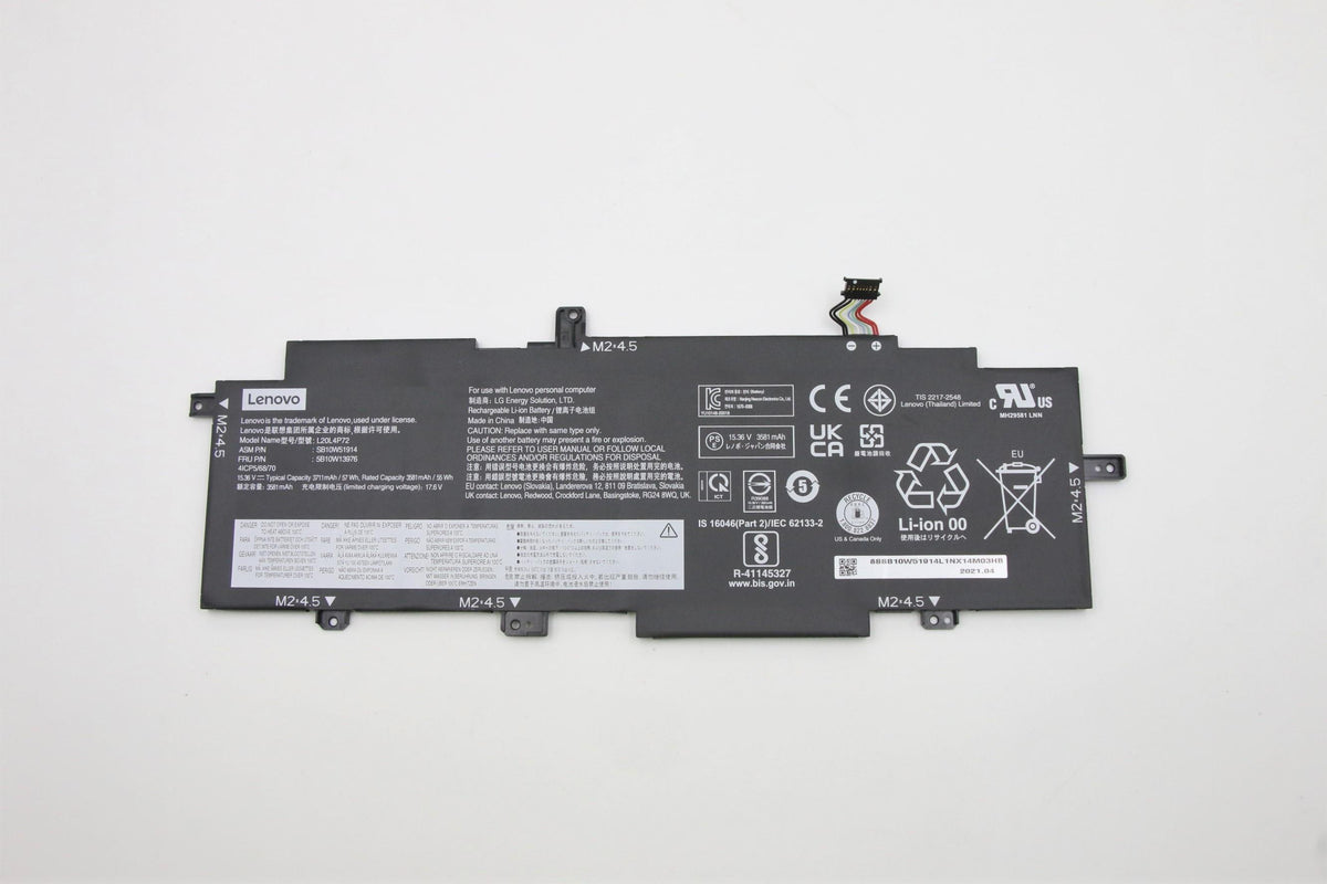 Lenovo Notebook-Akku – für Lenovo Notebooks – 57 Wh, 15,36 V (Li-Ion, 4 Zellen) – Schwarz