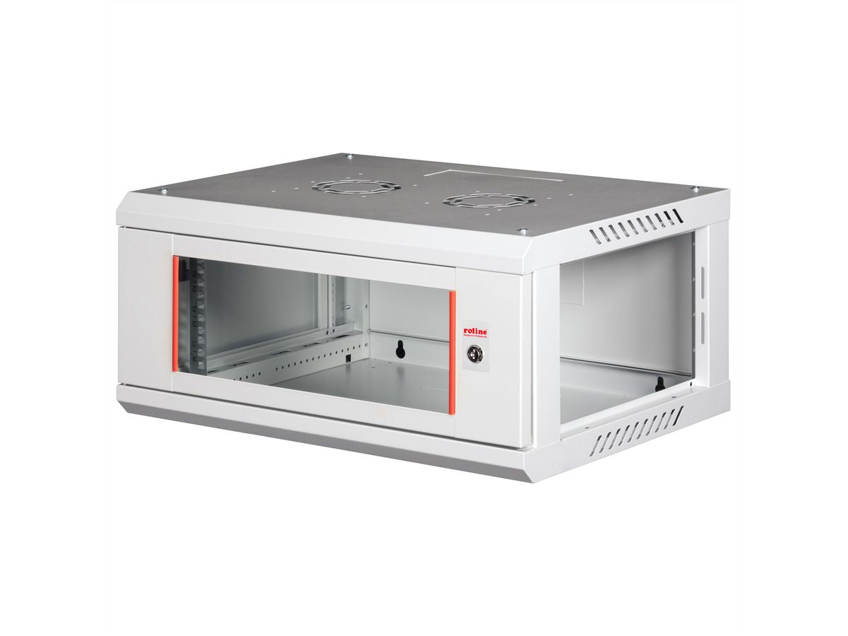 ROLINE Basic Plus – 19" Wandverteiler 4U, IP20, abschliessbar, 600 × 450 × 290 mm, lichtgrau, Stahl
