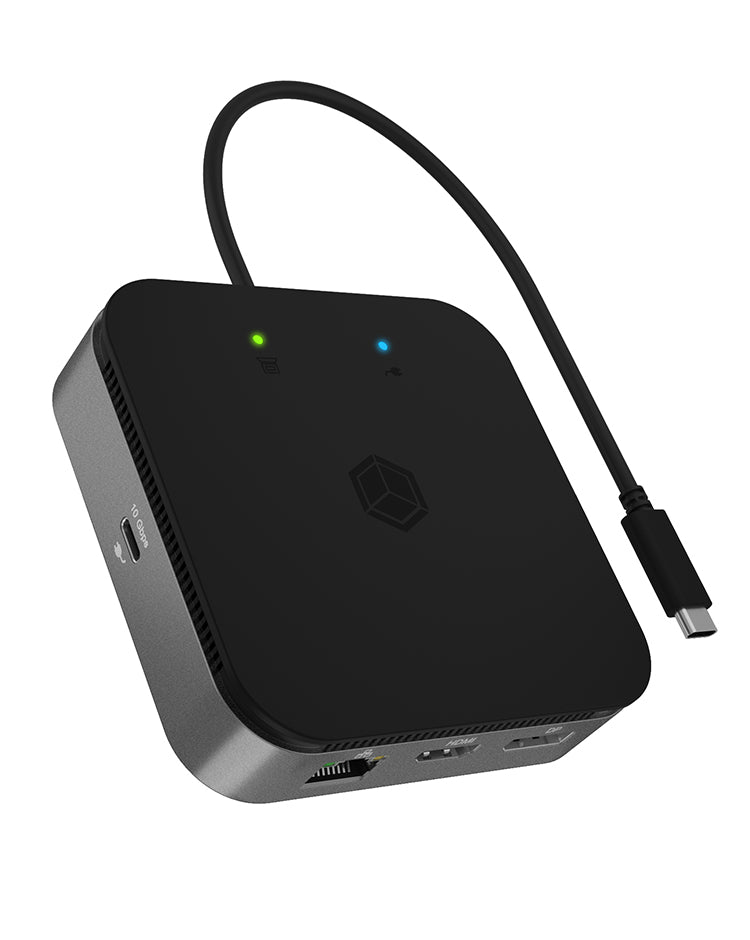 ICY BOX IB-DK408-C41 Dock – USB4, DP, HDMI, 2× USB-A, USB-C, 60 W PD, GbE, 3,5 mm Audio, für Windows/Mac