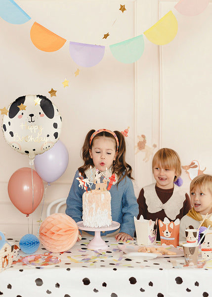 PartyDeco Folienballon Hund – Beige/Braun – 35 × 35 cm – Folie – 1 Stk