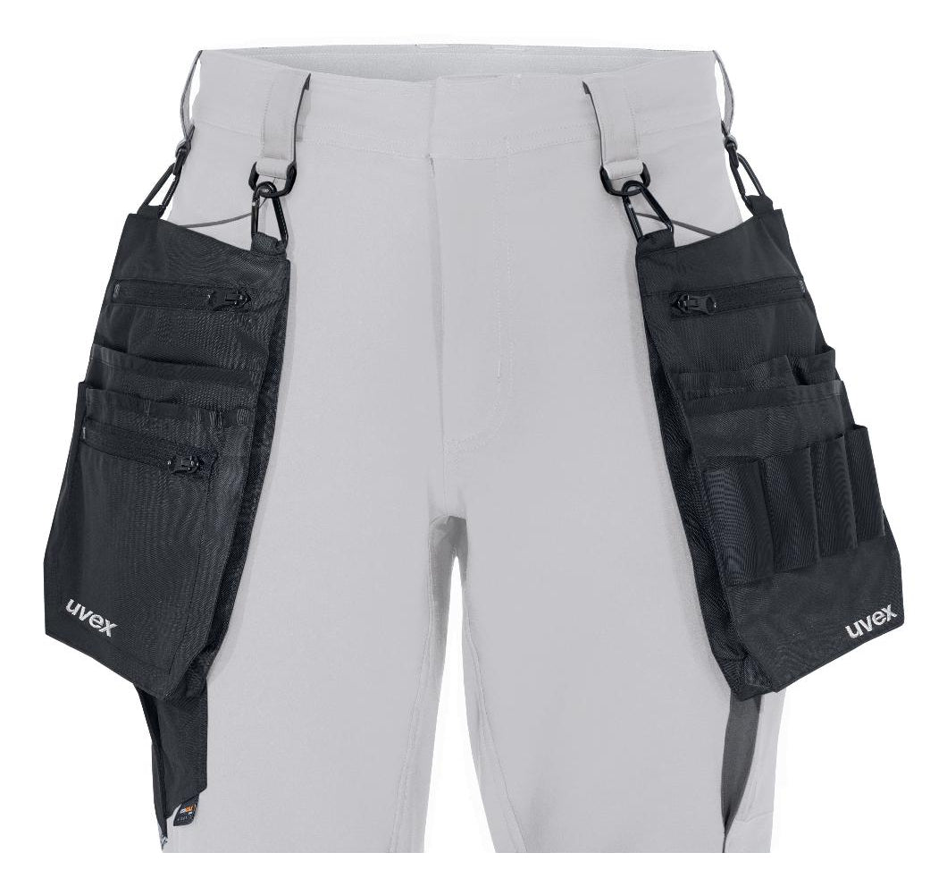 Uvex Cargohose suXXeed craft – Grösse 62 – Schwarz/Weiss, 4-Wege-Stretch, Reflektierend