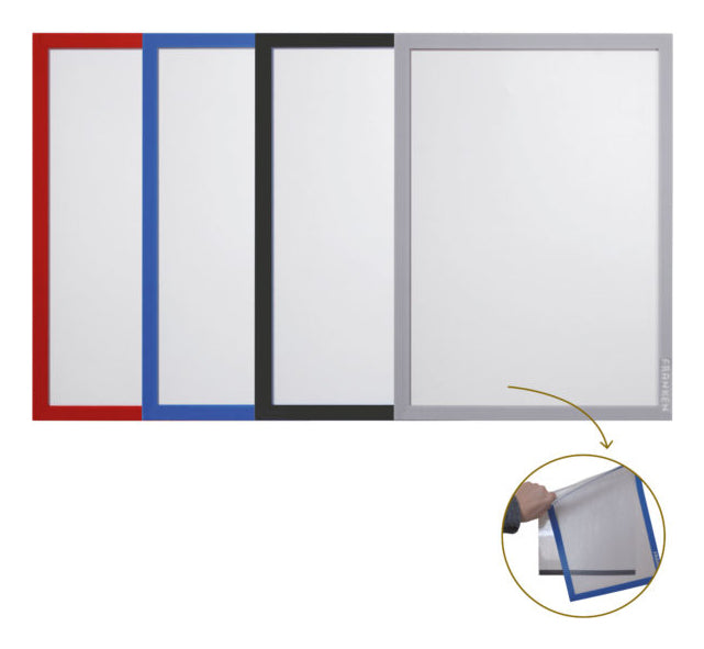Franken Aushangrahmen – A4, silber, transparent, magnetisch – 2 Stk.