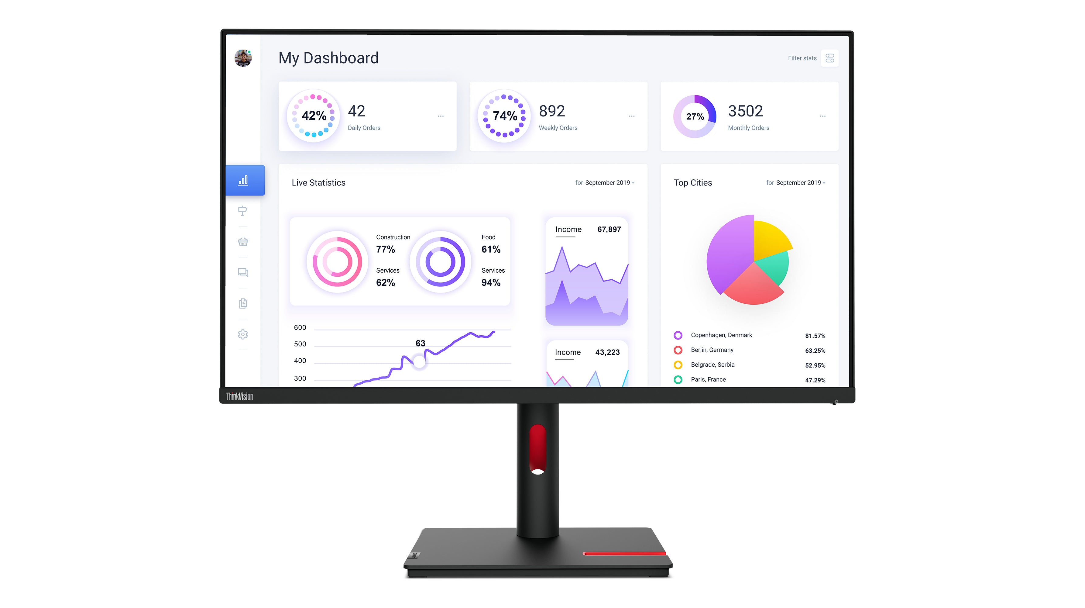 Lenovo ThinkVision T32p-30 – 31,5", 3840 × 2160 (4K), IPS, USB-C 90 W, KVM, LAN