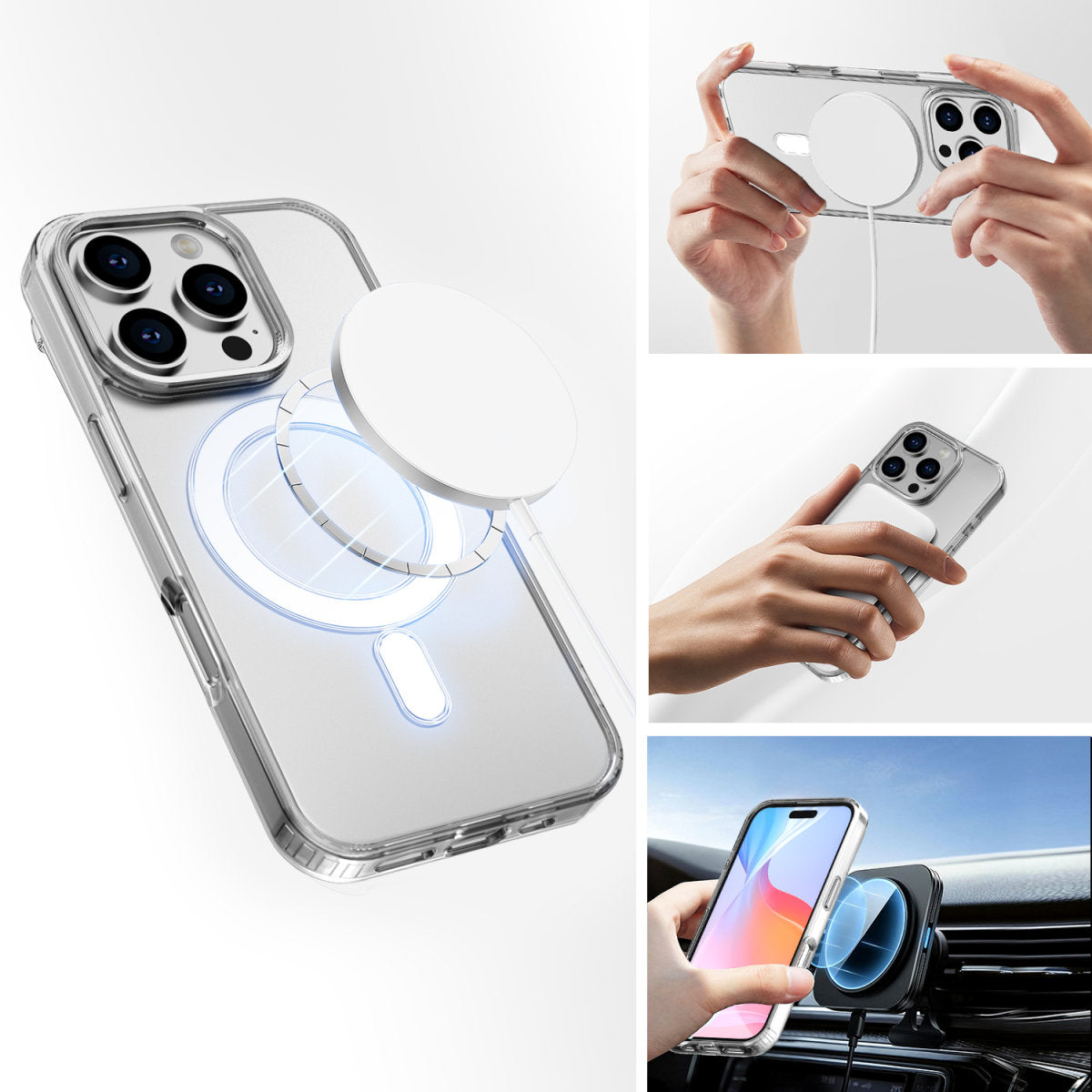 4smarts 360° Premium Set Backcover – für Apple iPhone 16 Pro Max, TPU+PC, Gehärtetes Glas, Transparent