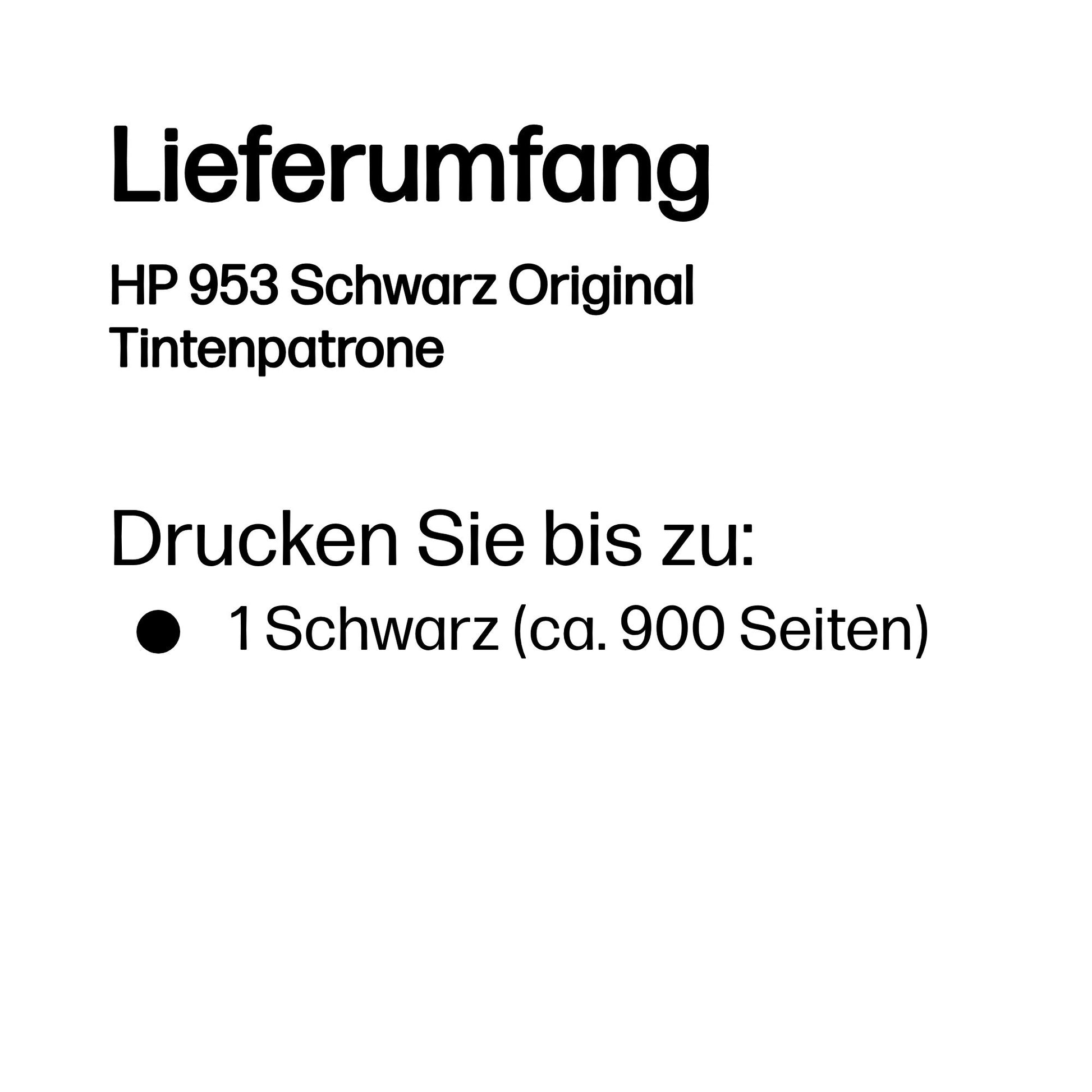 HP 953 Schwarz Tintenpatrone (Original) – 900 Seiten – für OfficeJet Pro 7720/7730/7740 …