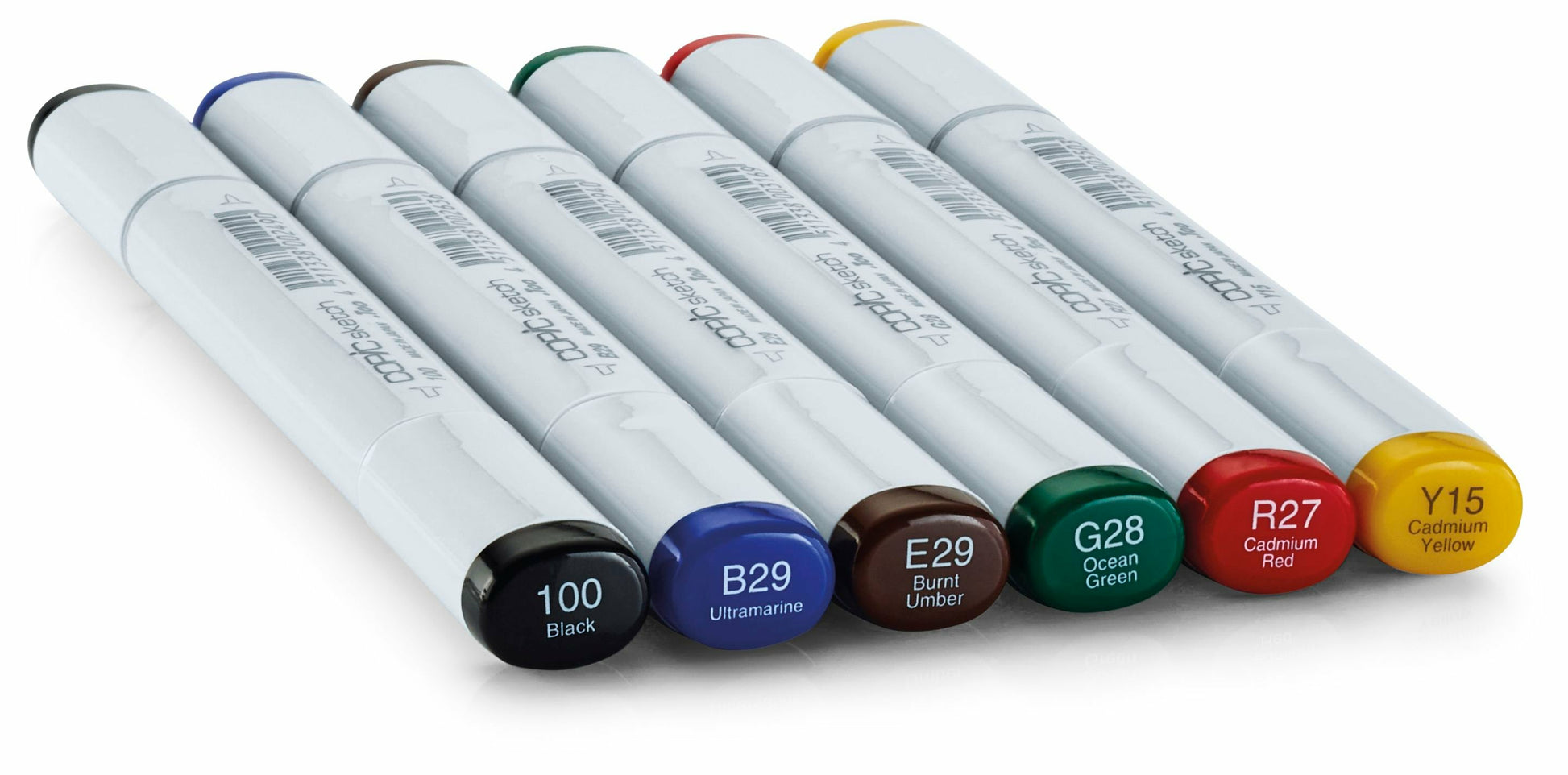 Copic Sketch Brush Pen, Doppelspitze – Keil- und Pinselspitze, alkoholbasiert, 6 Farben
