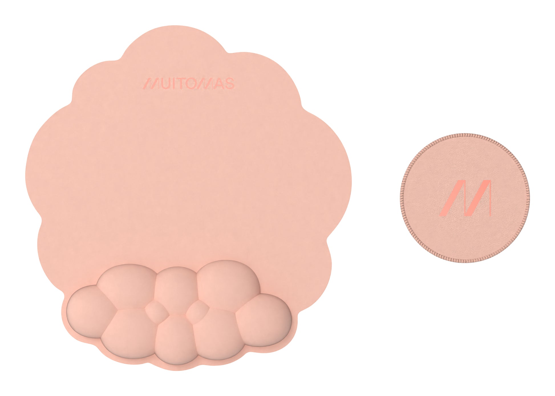 Muitomas MOUSEPADPF – Mauspad mit Handgelenkauflage – Textil – Pfirsich – 270 × 250 mm