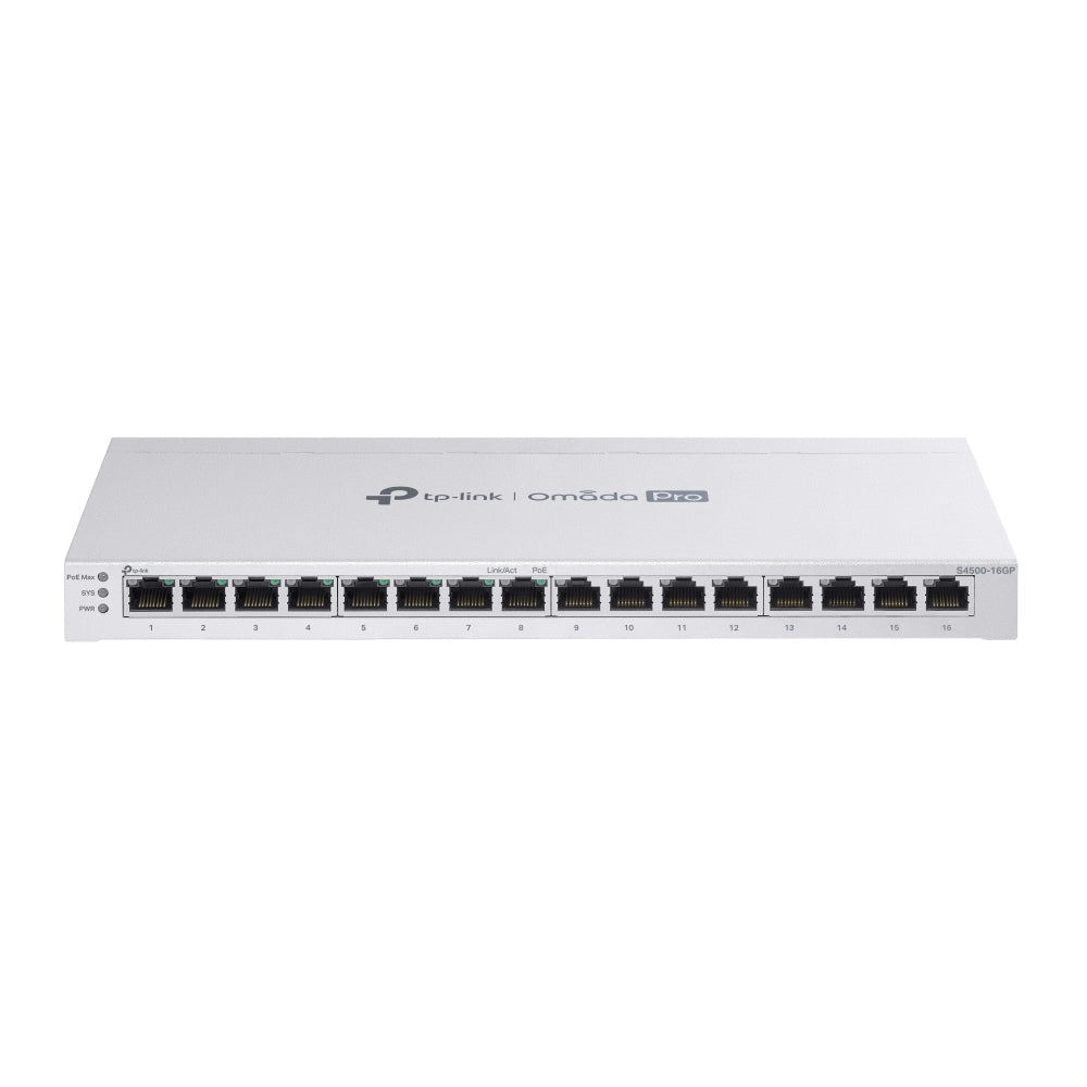 TP-Link S4500-16GP – Managed L2/L2+ Switch – 16× 1G, 8× PoE+, PoE Budget 120 W, Desktop