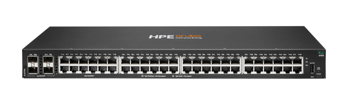 HPE Aruba CX 6100 – Managed Switch – 48×GbE, 4×SFP+, L3, 1U