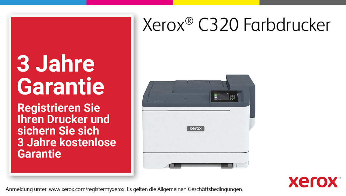 Xerox C320 – Farbe, A4, Duplex, WLAN, LAN, USB, 35 ppm, AirPrint, Mopria