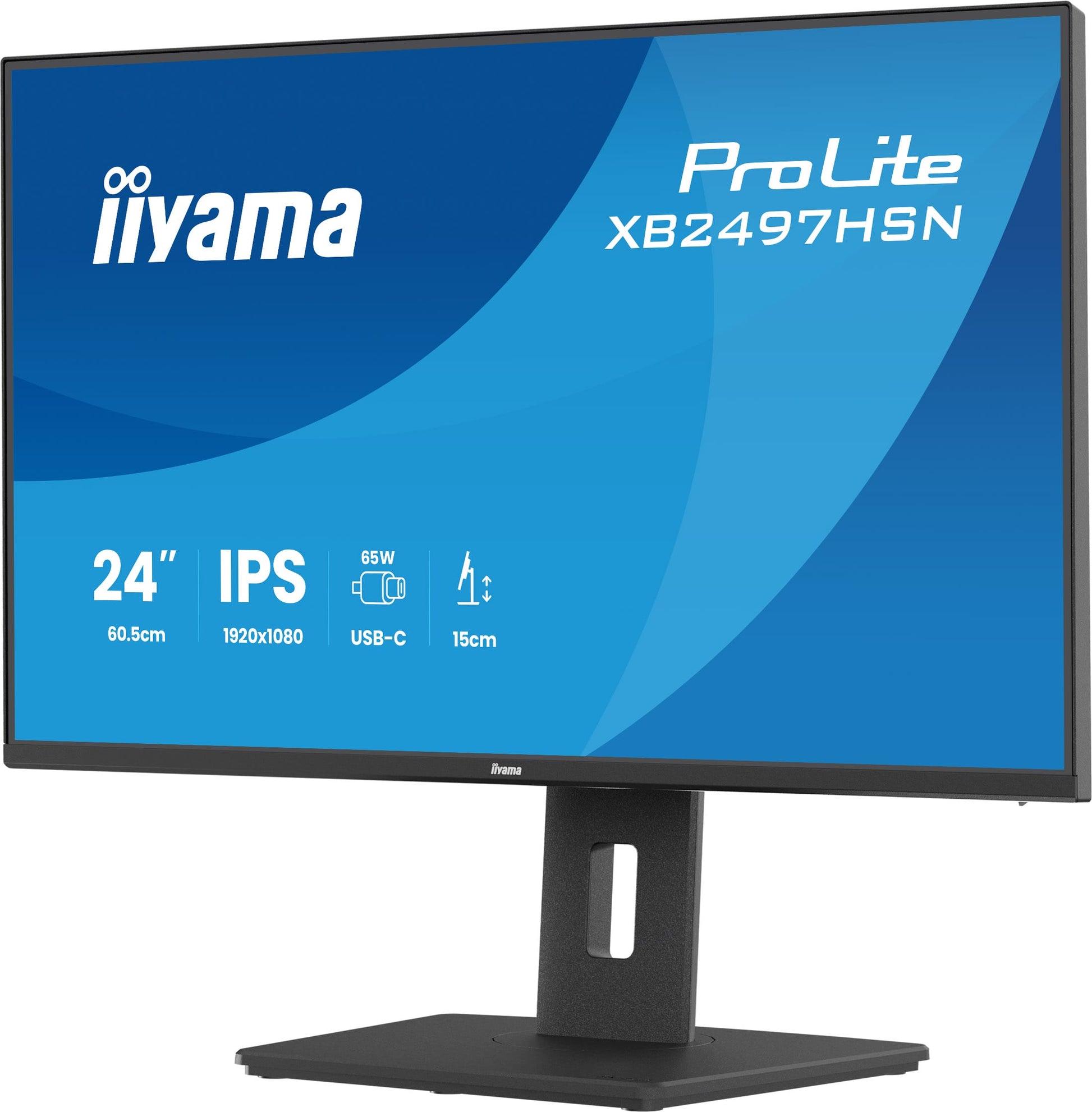 iiyama XB2497HSN-B1 – 23,8", 1920 × 1080 (Full HD), IPS, 100 Hz, USB-C 65 W, LAN