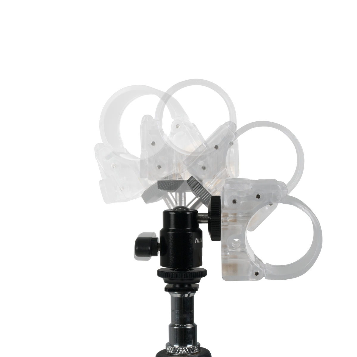 Nanlite HD-T12+BH – Halterung, Montageset, mit Mini-Kugelkopf, Transparent
