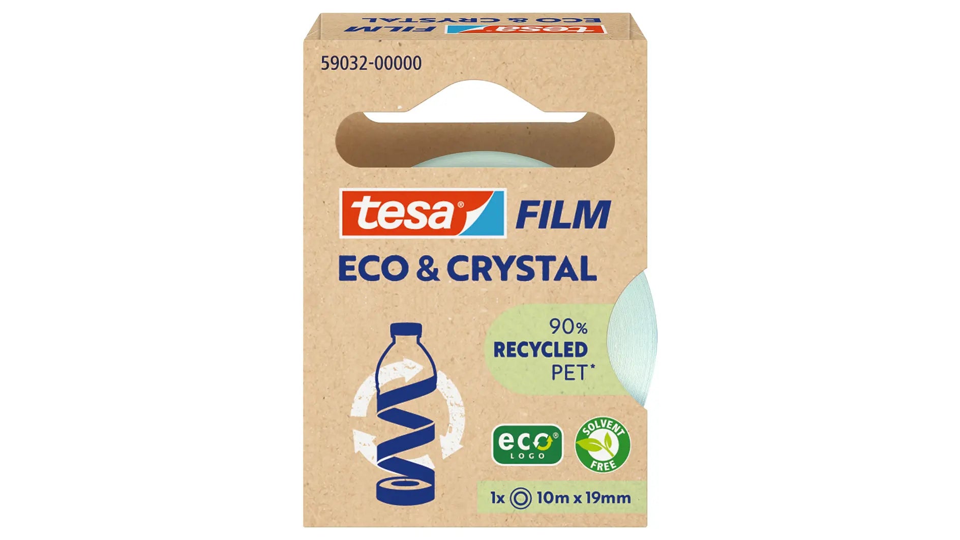 TESA Klebeband eco & crystal – 19 mm × 10 m, 1 Rolle