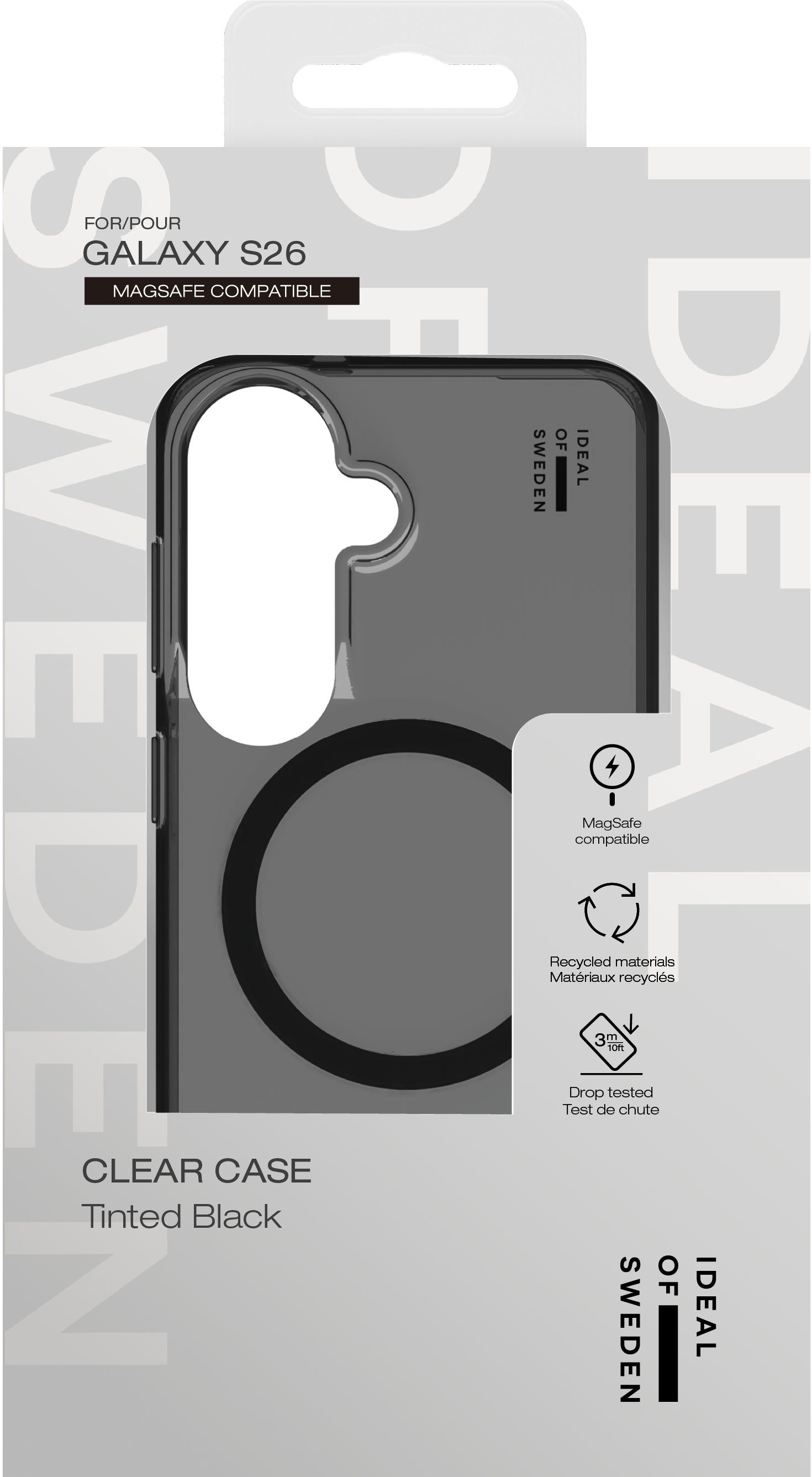 iDeal of Sweden Clear Cover Backcover – für Samsung Galaxy S26, MagSafe, PC+TPU, Getöntes Schwarz