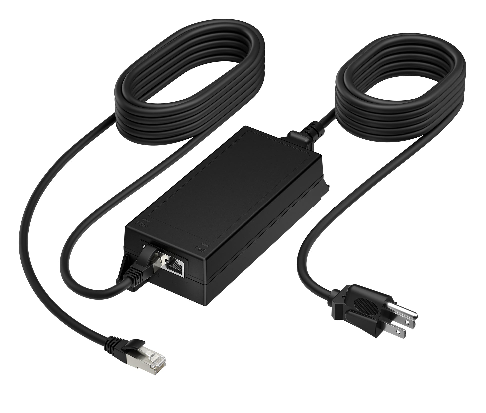 Poly PoE++ 2,5 Gbit/s Adapter für Laptop – 65 W, inkl. 3,66 m Cat6A & Netzkabel, Schwarz