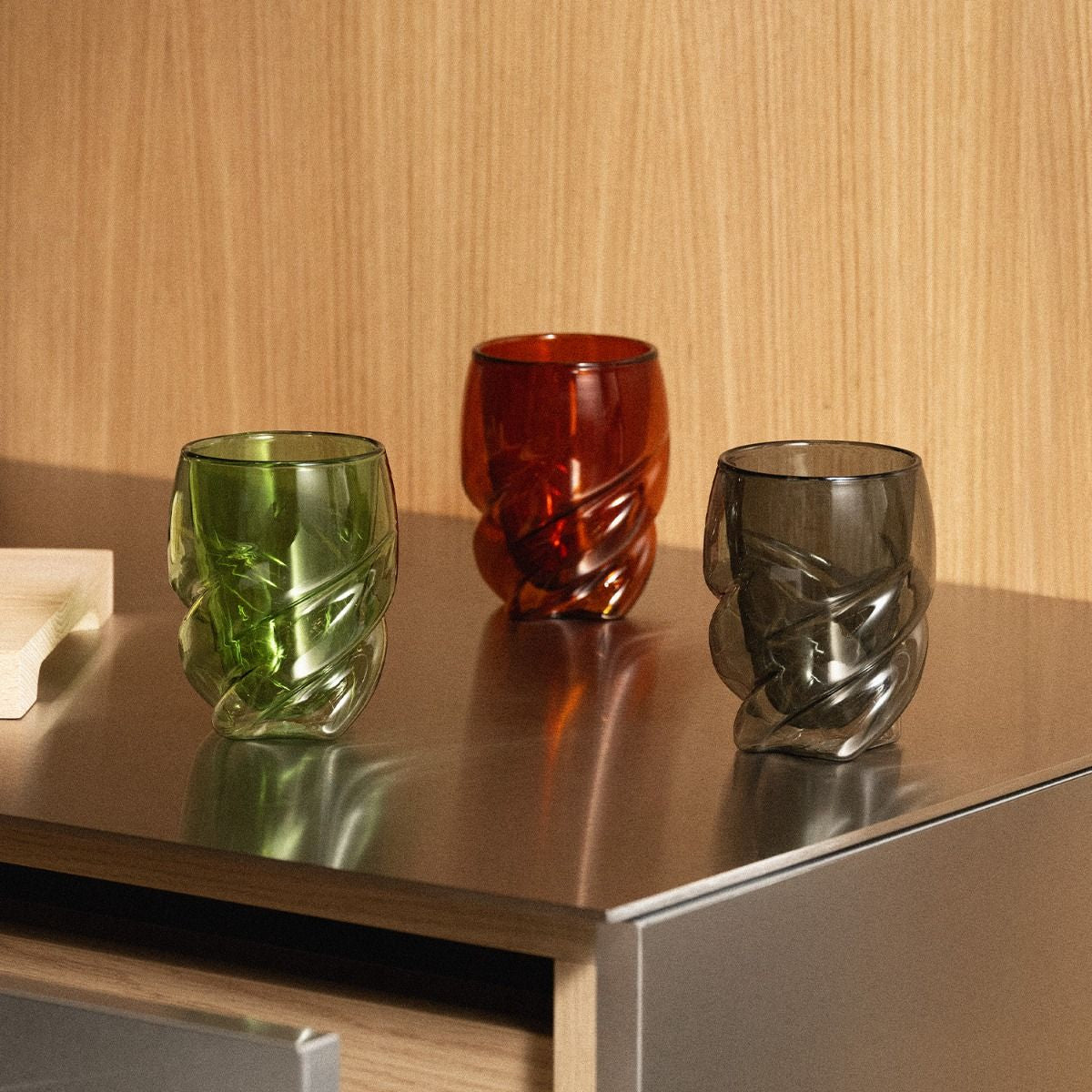 Bodum Pavina Trinkglas – 0,27 l, Borosilikatglas, grün, spülmaschinen- und mikrowellengeeignet, 2 Stück