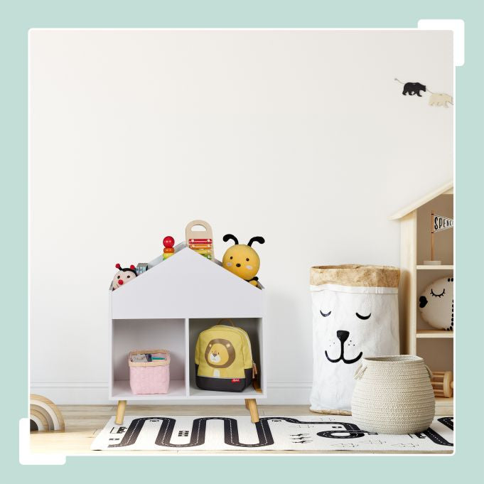 Relaxdays Wandregal/Schweberegal, Kinderregal Haus – 6 Böden – 60 × 30 × 67 cm – 25 kg