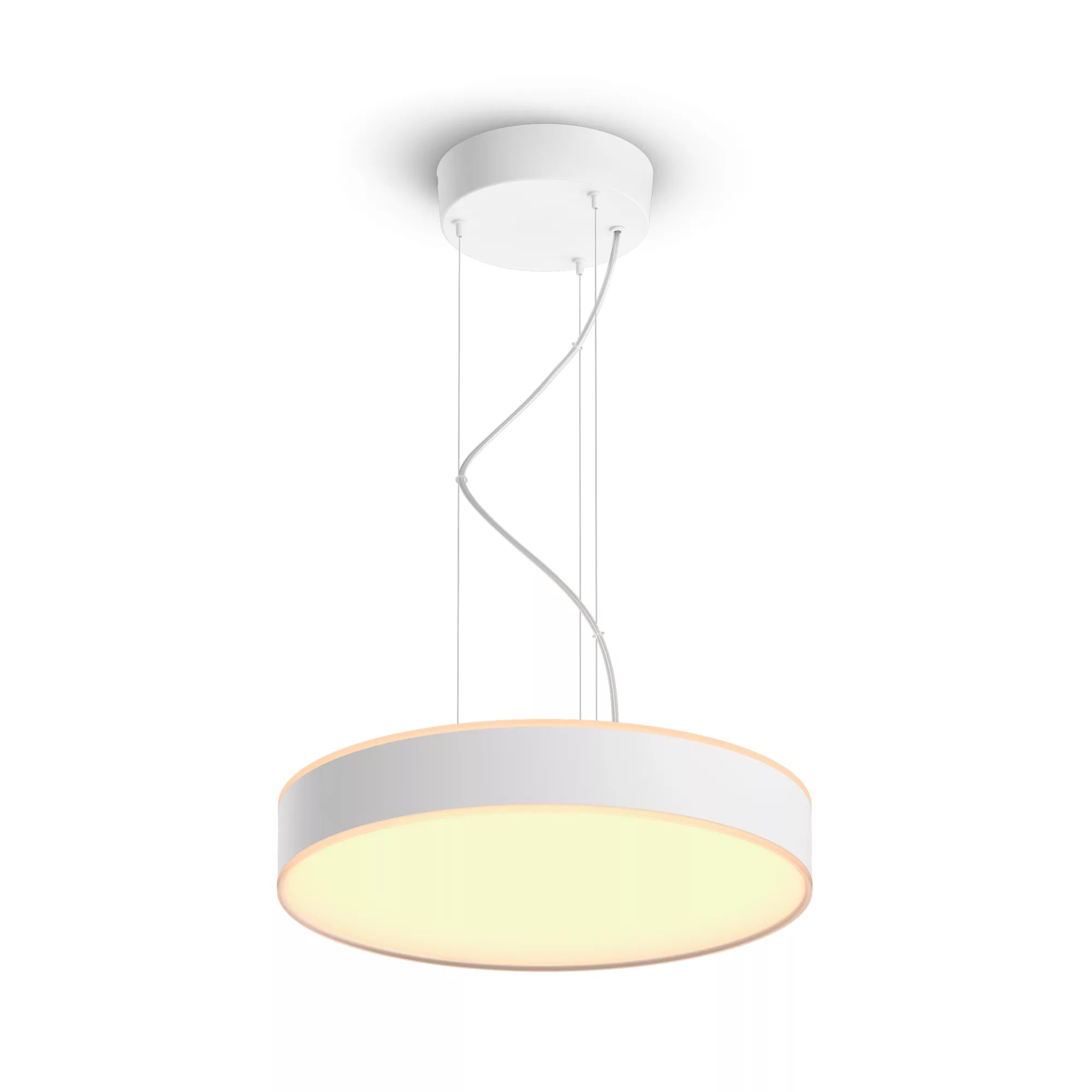 Philips by Signify Philips Hue Pendelleuchte Enrave – LED 33,5 W, 3300 lm, 2200–6500 K, dimmbar, Bluetooth & Hue Bridge – Weiss