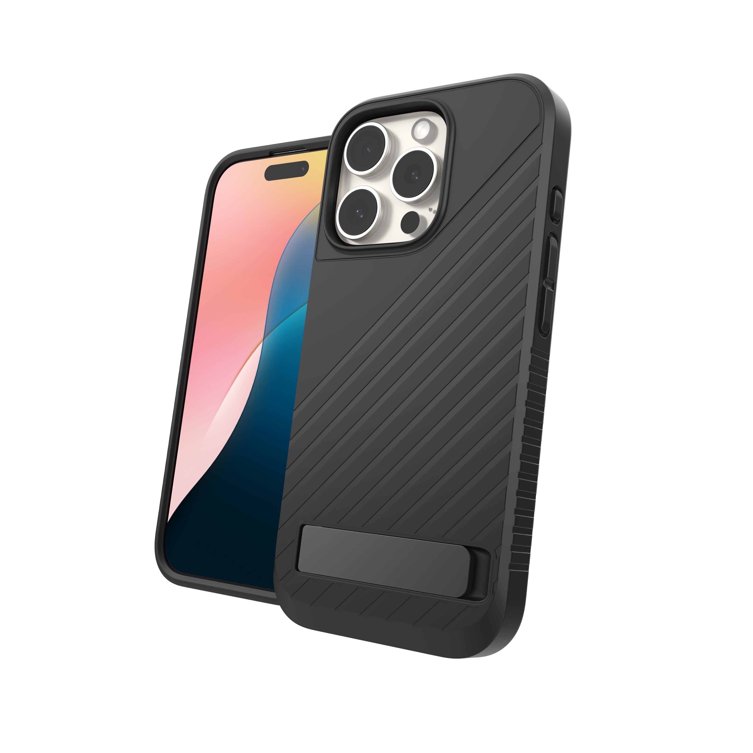 ZAGG Backcover Denali – für Apple iPhone 16 Pro – schwarz – Snap-/Lock-Verschluss