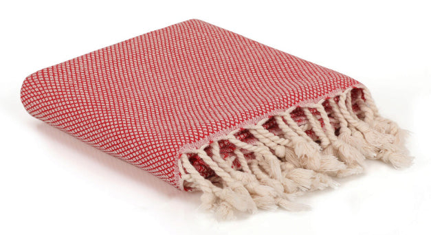 Foutastic Strandtuch – 95 × 190 cm, Dunkelrot, Baumwolle, 221 g/m²