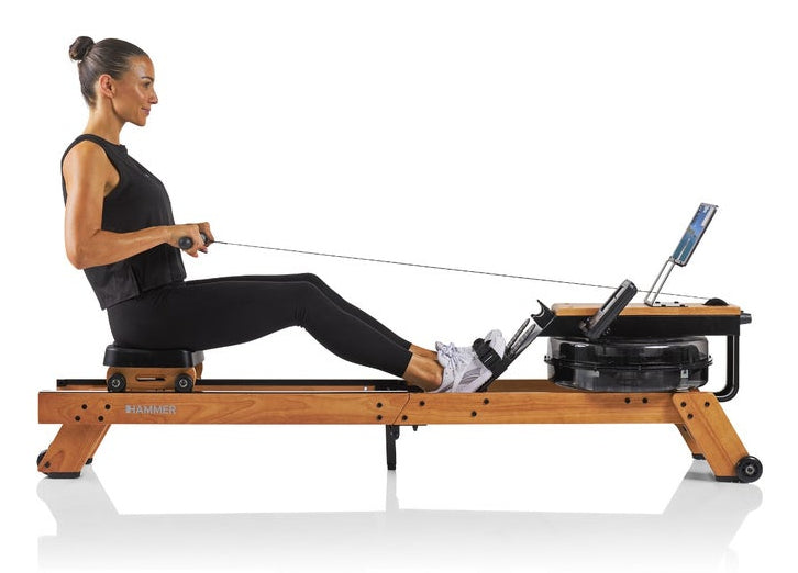 HAMMER Rudergerät Aqua Fold, Wasserwiderstand, 120 kg – Braun, Walnuss