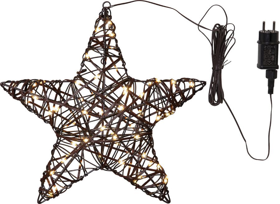 Star Trading Dekorative Aussenleuchte – 40 cm – 1,7 W – Warmweiss – IP44 – Netzbetrieb – Braun, Metall/Kunststoff