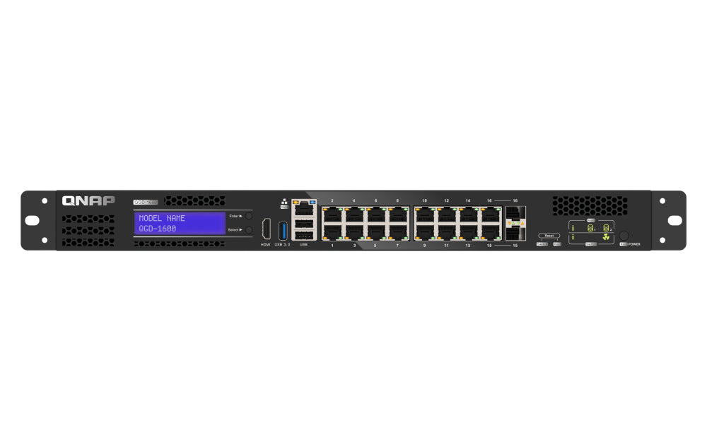 QNAP QGD-1600-8G – Managed Switch – 16×GbE, 2×SFP, 1U
