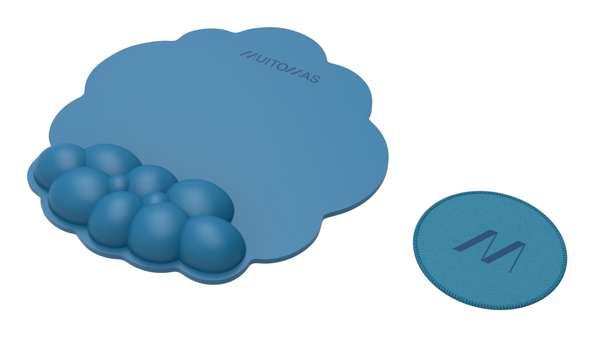 Muitomas Mauspad mit Handgelenkauflage – Textil – Blau – 270 × 250 mm – 2er-Pack