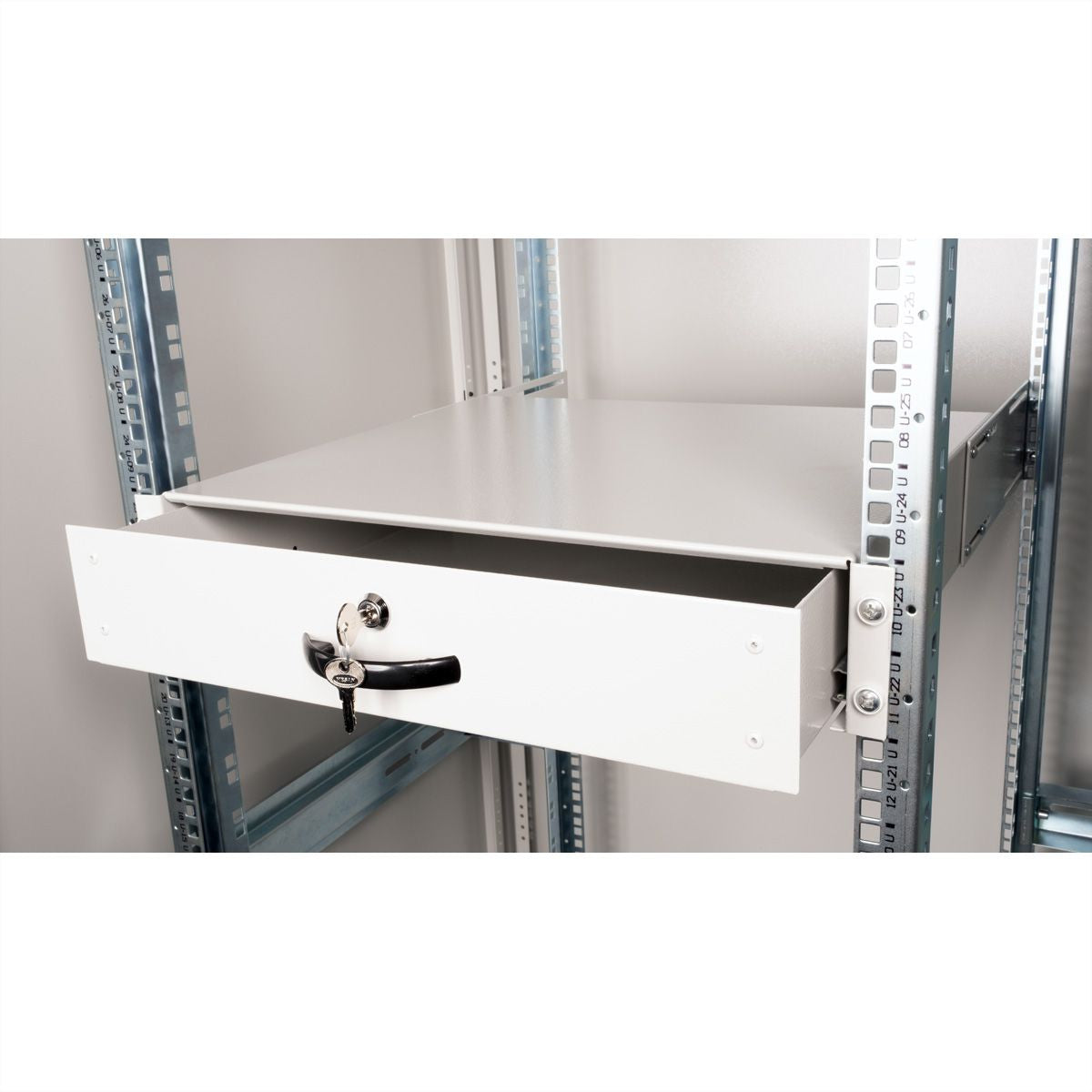 ROLINE 19-Zoll Tastatureinschub 2 HE – Montageset – für 19"-Racks, Stahl, Grau