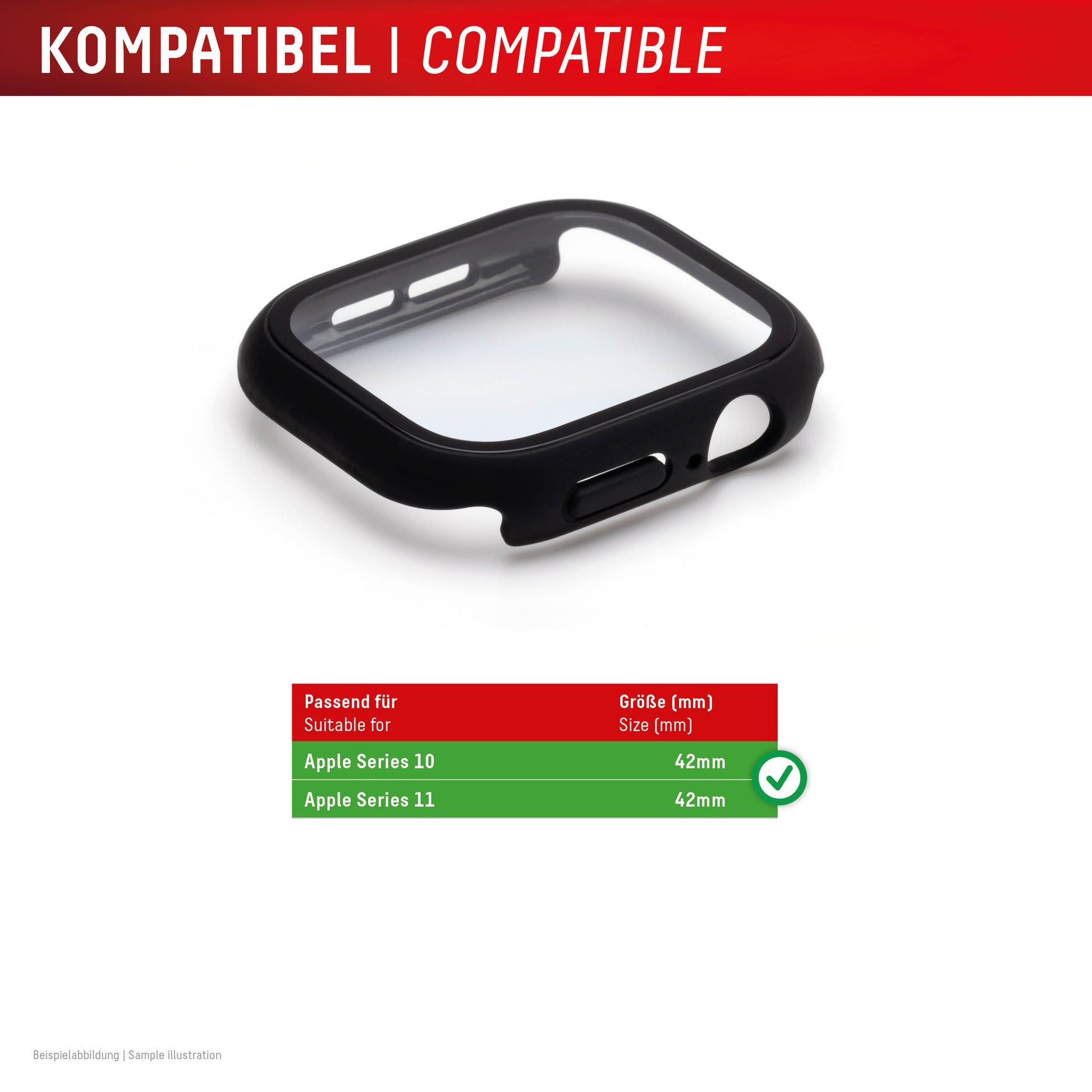 Displex Displayschutz (Panzerglas), Full Body – für Apple Watch Series 11/10 42 mm