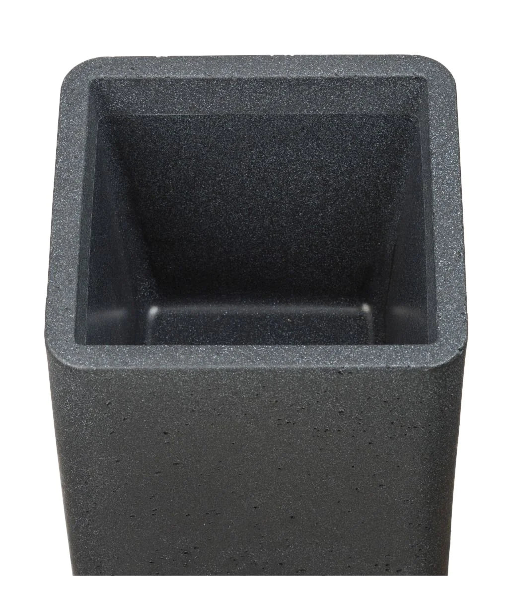 Scheurich Topfpflanzer – 29 × 29 × 23 cm – Kunststoff, schwarz/granit