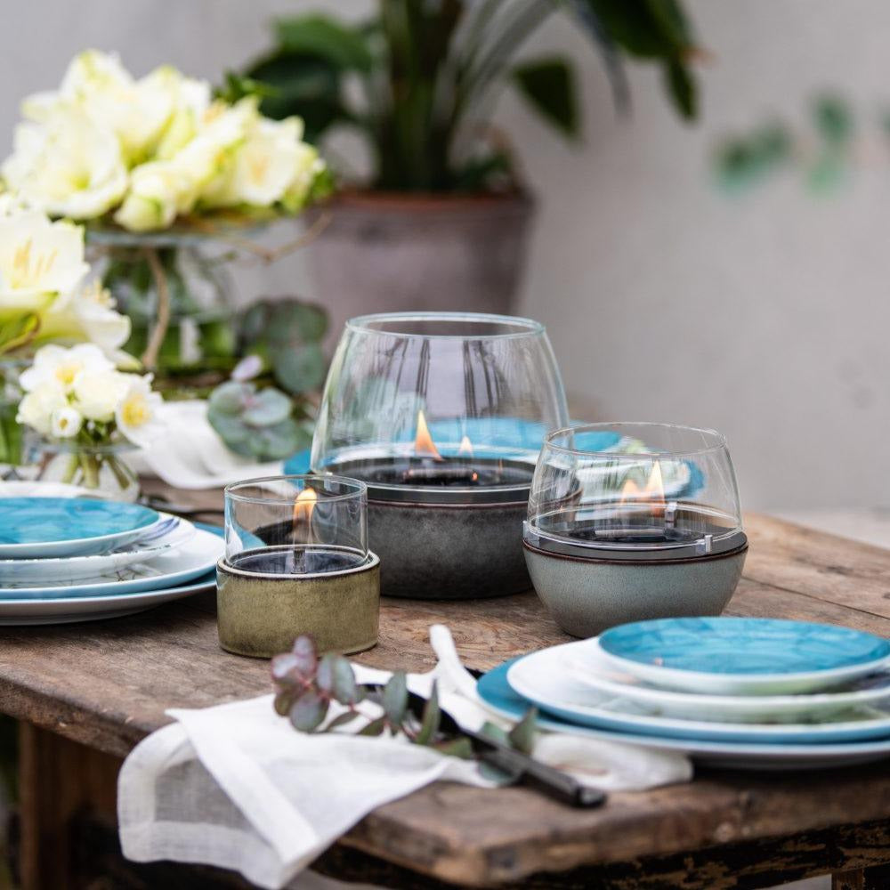 Tenderflame Tulip 14 Tischkamin – Porzellan, bernstein – Ø 14,1 × 12,5 cm